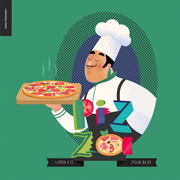 Vector italian chef