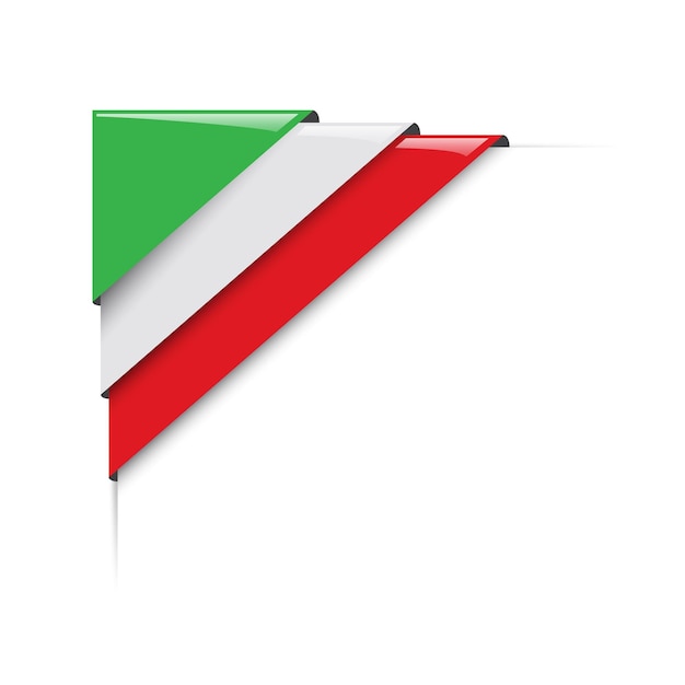 Italian corner Vector label with flag