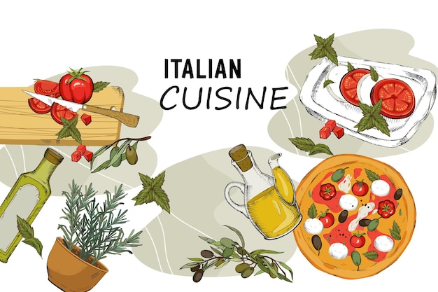 Вектор Шаблон баннеров итальянской кухни векторный итальянский ресторан или меню пиццерии