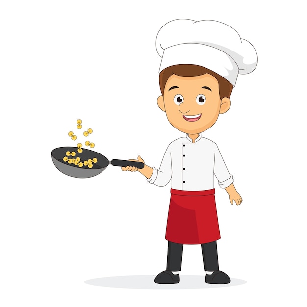 Italian Cuisine Chef Cartoon Pasta