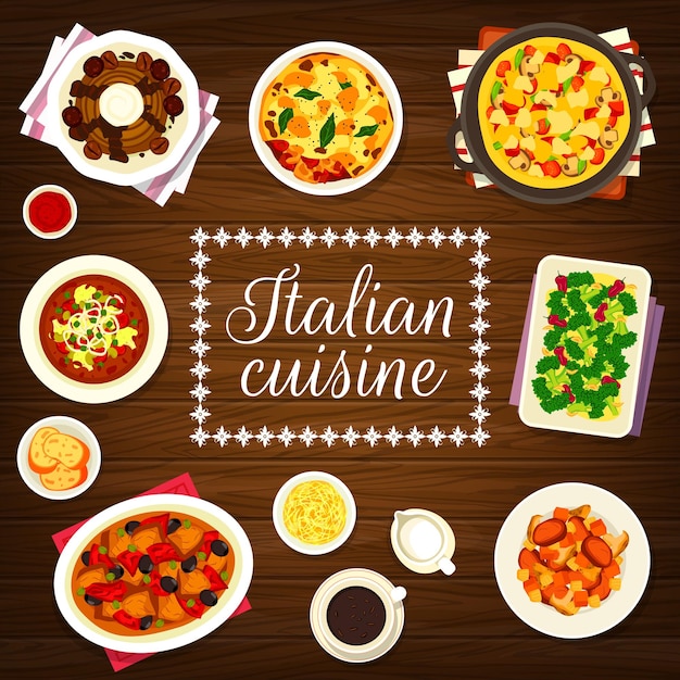 Italian cuisine restaurant menu cover template