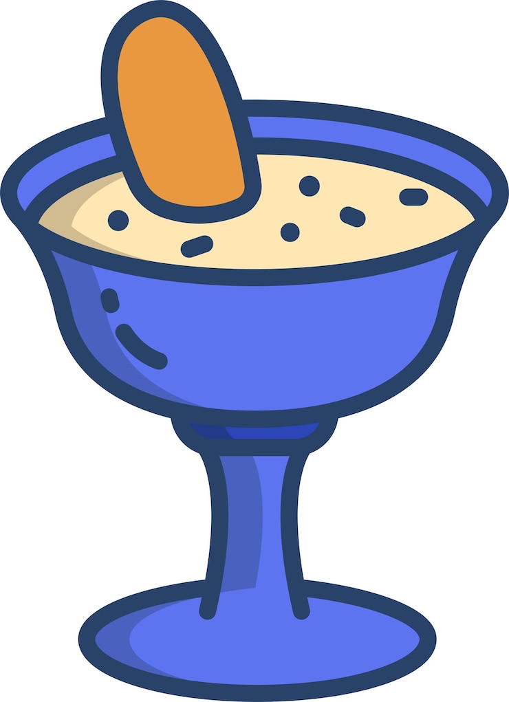 Vector italian custard linear color illustration