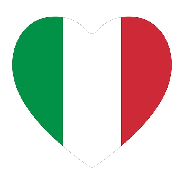 Italian flag in heart design shape Flag of Italy