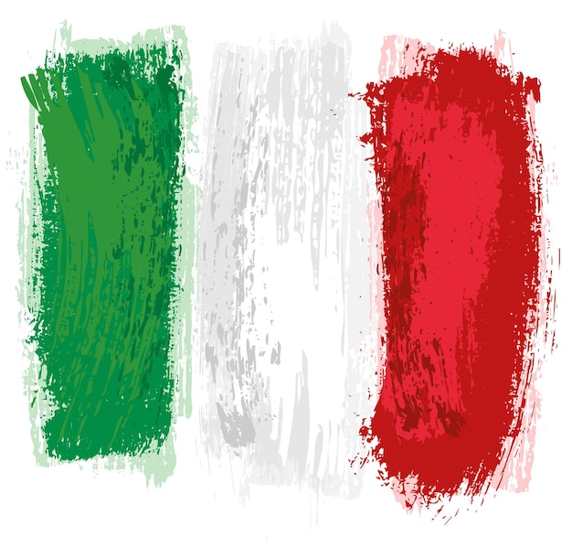 Italian Flag Painted with a Brush