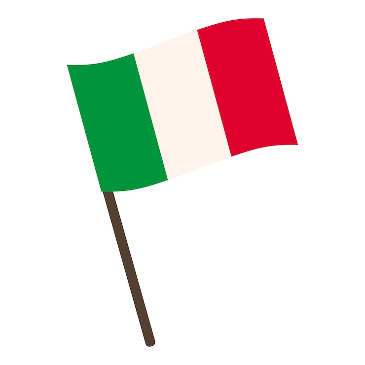 Vector 白い背景でイタリア国旗が振られている