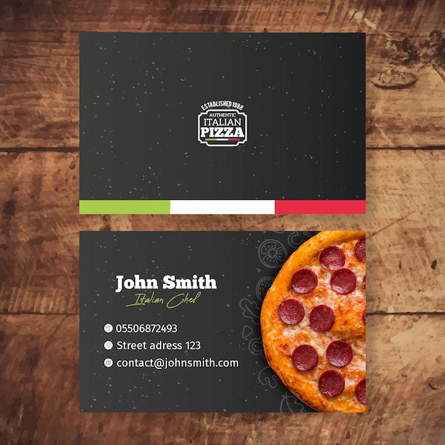 Vector italian food business card template