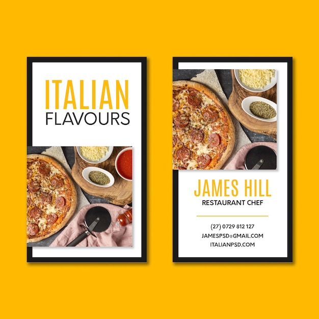 Vector italian food business card template