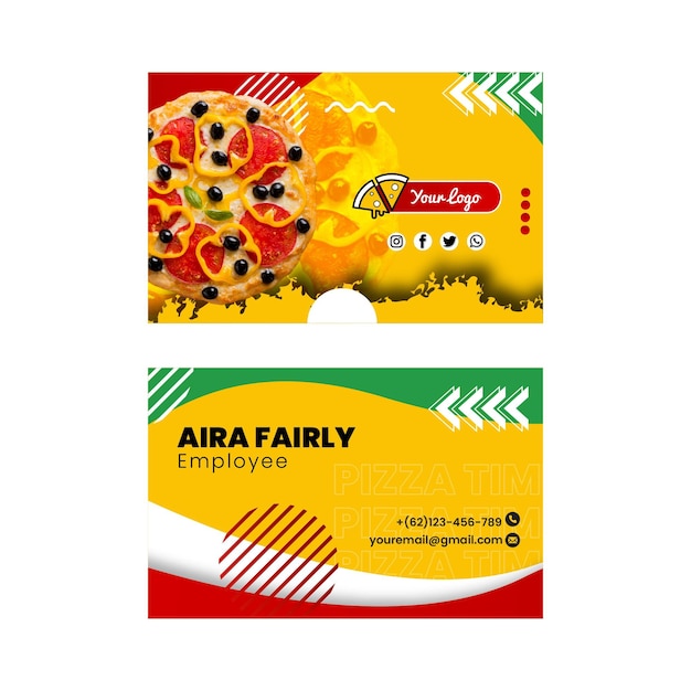 italian food business card template