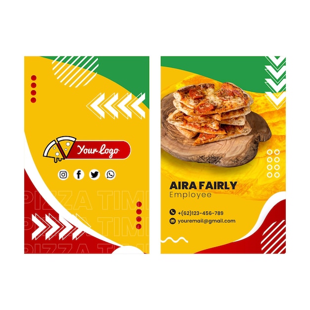 italian food business card template