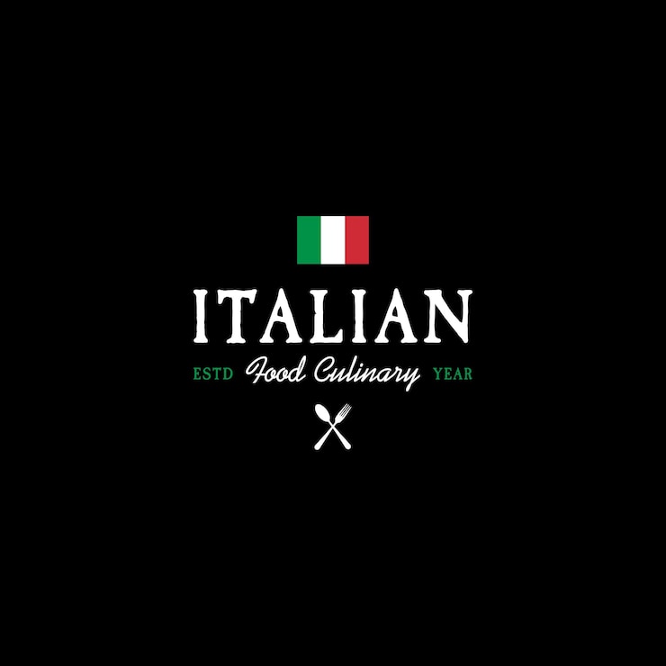 Vector italian food culinary logo design vintage retro