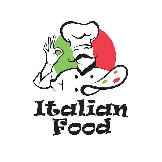 Vettore emblema del cibo italiano