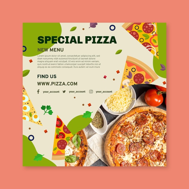 Italian food flyer template