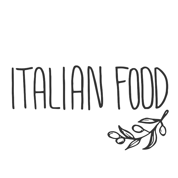 Italian Food Handwritten vector lettering