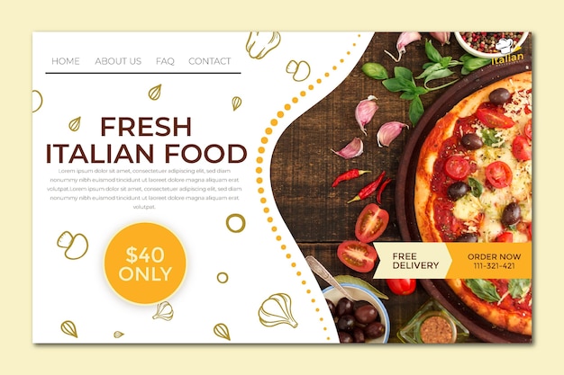 Italian food landing page