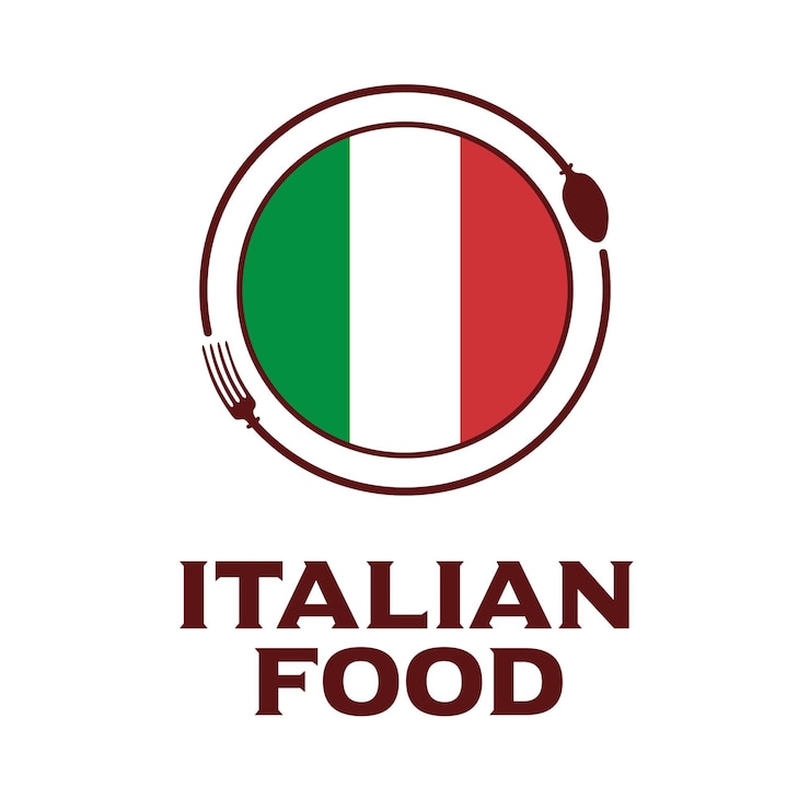 Vector italian food logo name icon symbol vector italy