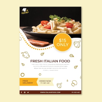 Modello di poster di cibo italiano