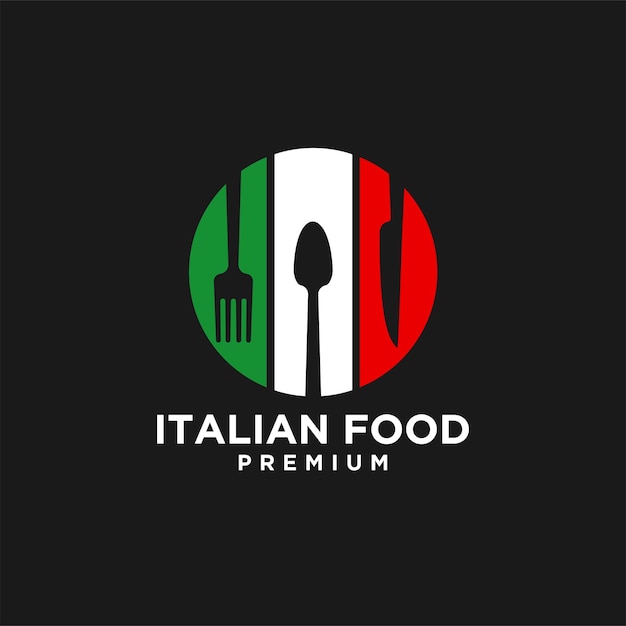 Illustrazione del design del logo vettoriale del cibo italiano