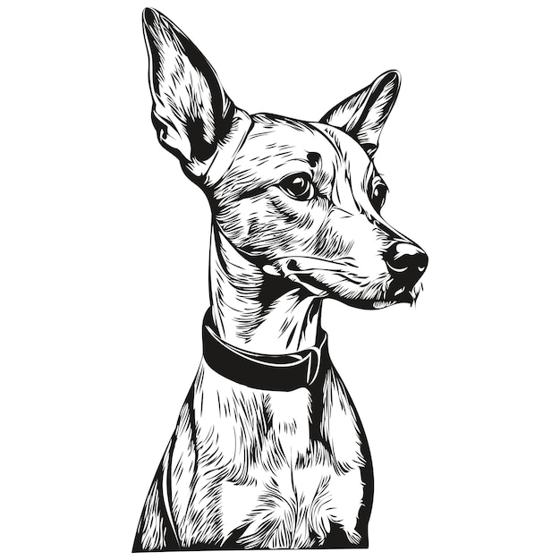 Vector italian greyhound dog logo vector black and white vintage cute dog head engraved