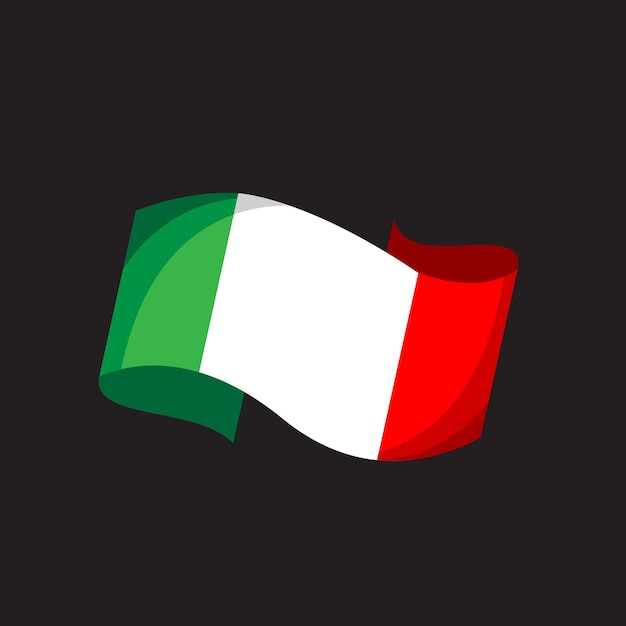 Italian national flag vector background icon illustration logo design