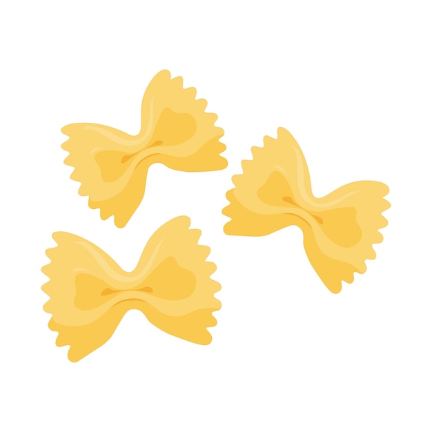 Vettore illustrazione vettoriale di farfalle di pasta italiana