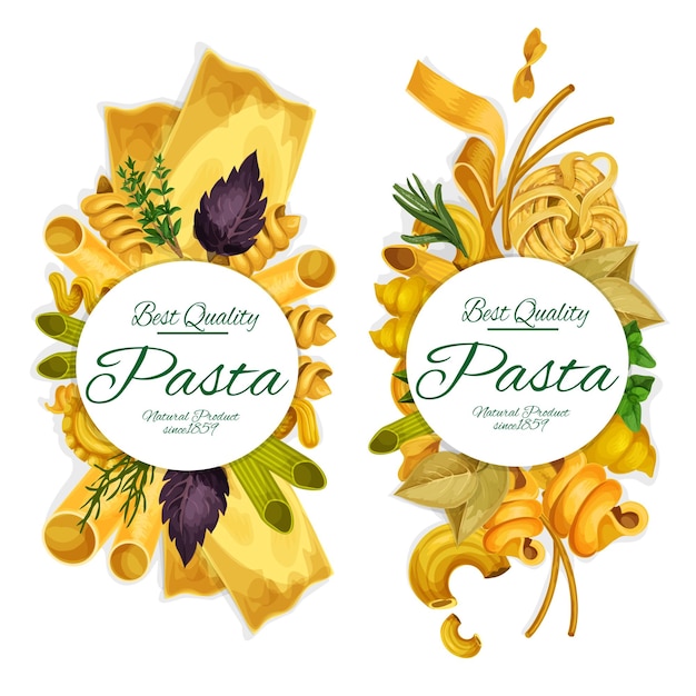 Vettore vettore di banner pasta italiana pund