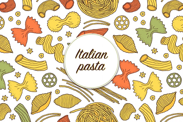 Vector italian pasta types