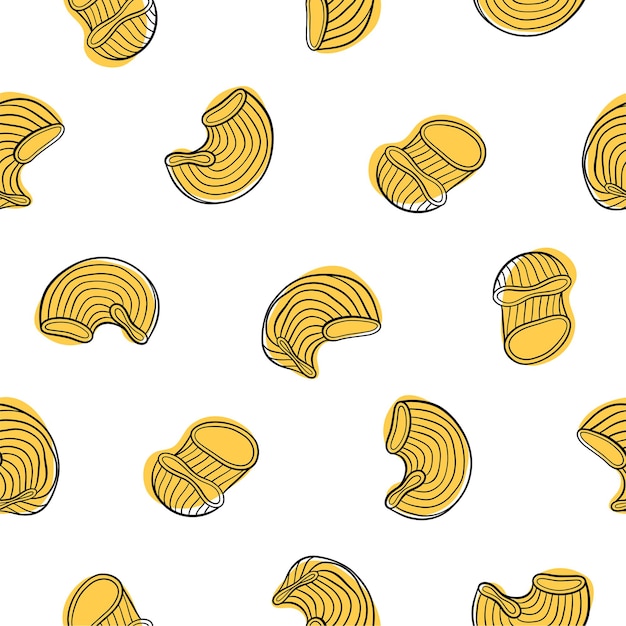 Vector italian pipe rigate pasta seamless pattern