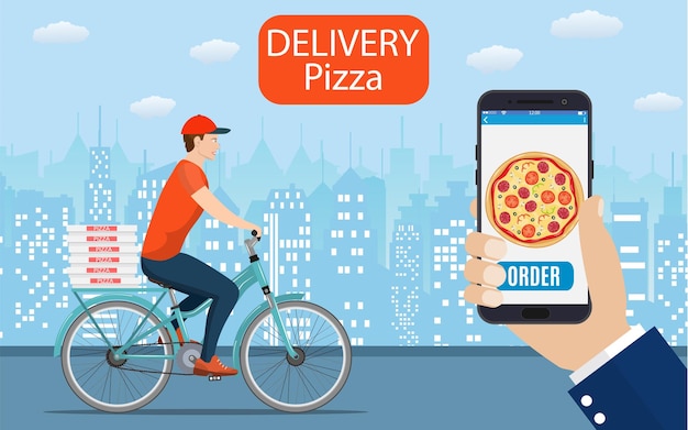 Vector italian pizza delivery