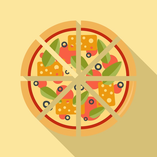 Italian pizza icon flat illustration of italian pizza vector icon for web design