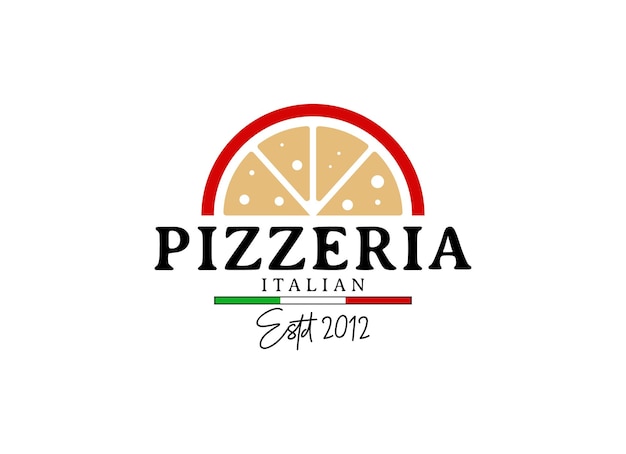 Italian pizza restaurant vintage style design logo. symbols for food and drink and restaurants.