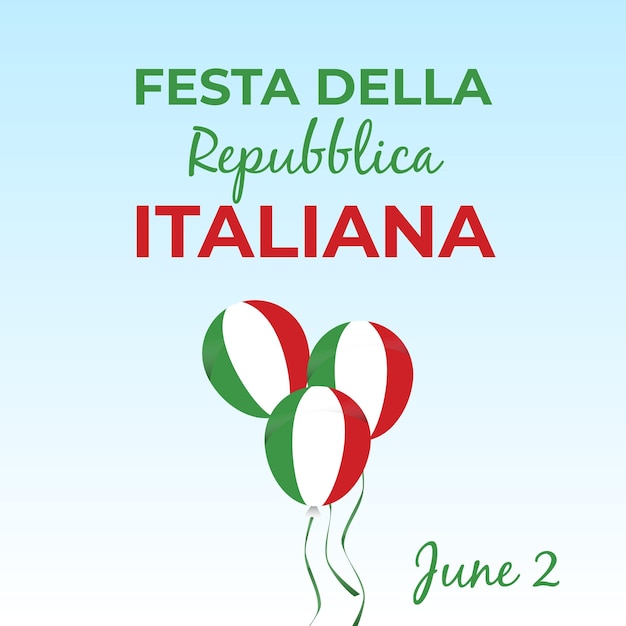 Vector italian republic day 2th june festa della repubblica italiana bent waving ribbon in colors of the italian national flag celebration background
