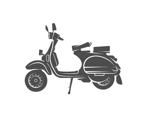 Vettore scooter italiano dall'icona dell'italia in stile nero isolato su priorità bassa bianca illustrazione di vettore delle azione di simbolo del paese dell'italia