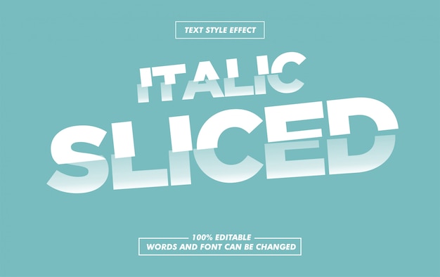 Italic Sliced Text Style Effect