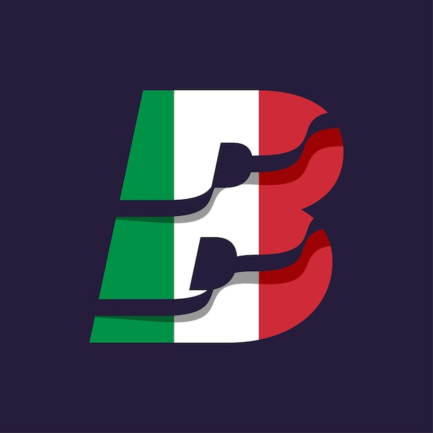 Vector italië alfabet vlag b