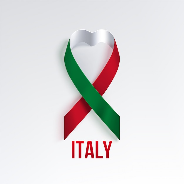 Italië driekleurig lint in hartvorm