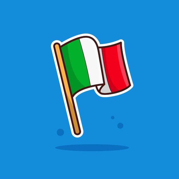 Vector italië nationale vlag cartoon vectorillustratie