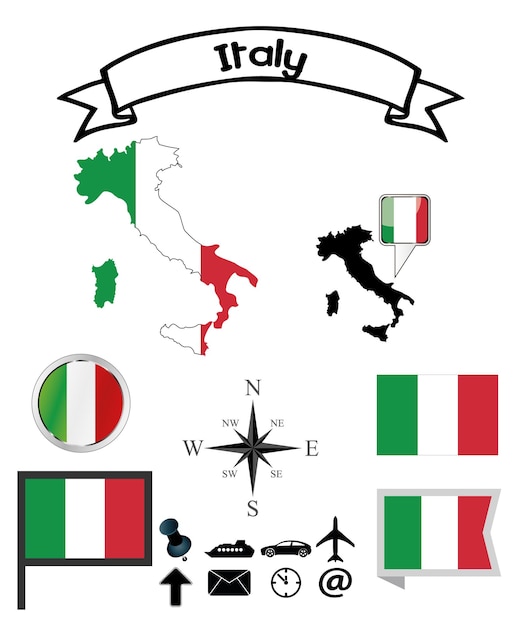 Italië set official flags-collectie