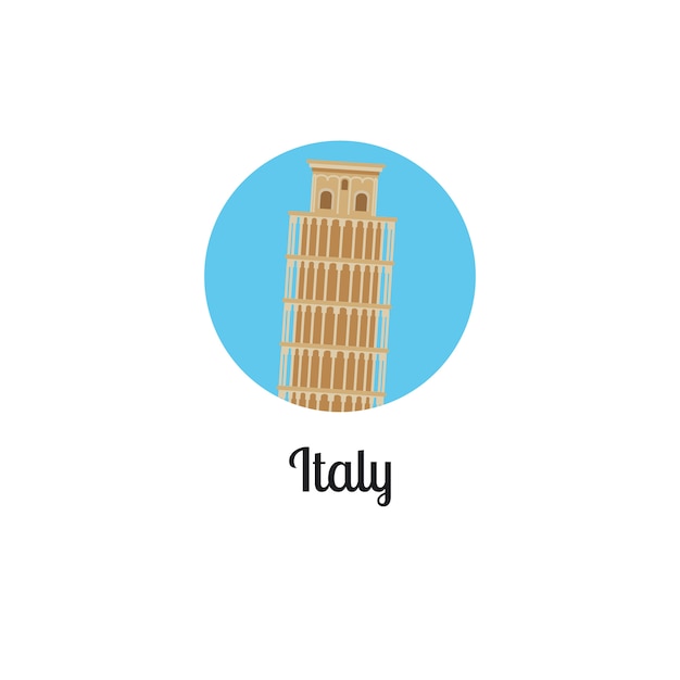 Vector italië toren landmark geïsoleerd om pictogram