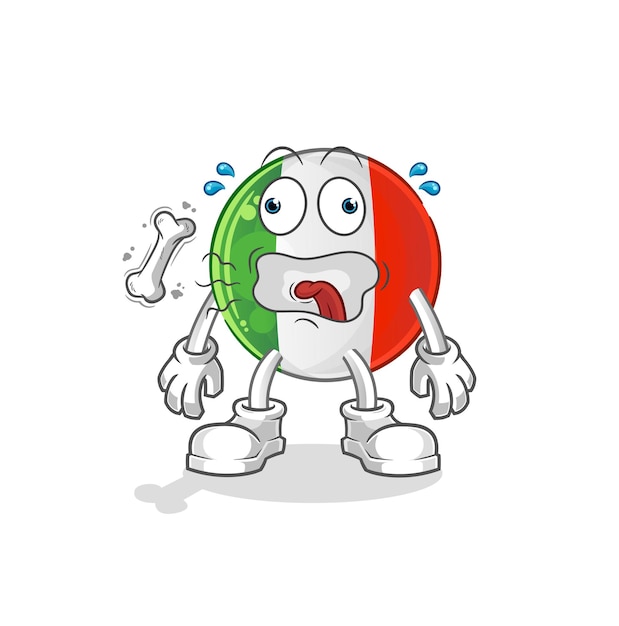 Italië vlag burp mascotte. cartoon vector