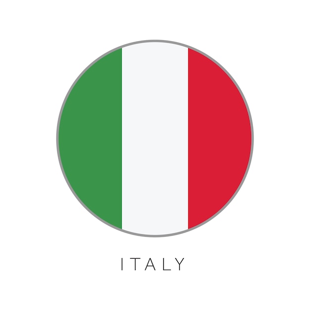 Italië vlag ronde cirkel vector icon