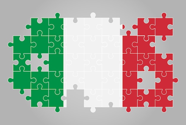 Italië vlag vorm van puzzel vector puzzel kaart Italië vlag voor kinderen