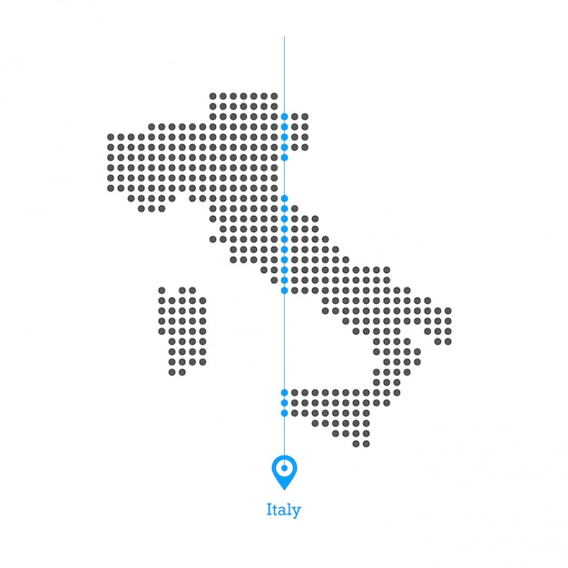 Italy doted map design vector