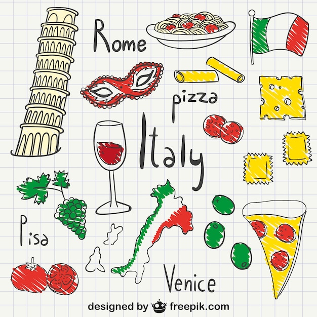 Vector italy drawings pack