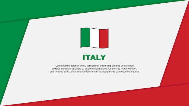 Vettore modello di disegno di sfondo astratto della bandiera dell'italia banner del giorno dell'indipendenza dell'italia illustrazione vettoriale dei cartoni animati bandiera dell'italia