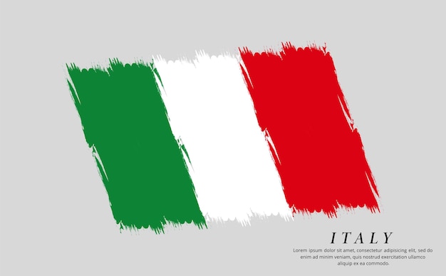 Italy flag brush vector background Grunge style country flag of Italy brush stroke