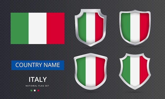 イタリアの旗の地図の場所の要素の設計