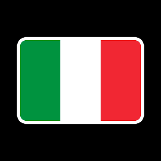 イタリア国旗の公式色と比率ベクトルイラスト
