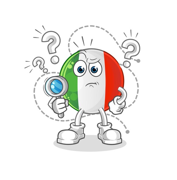 Italy flag searching illustration. character vector