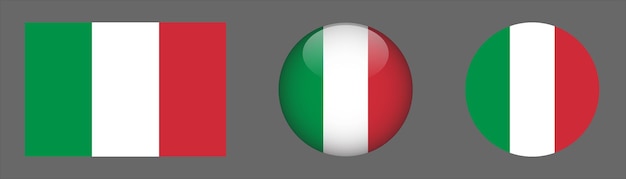 Italy flag set collection vector