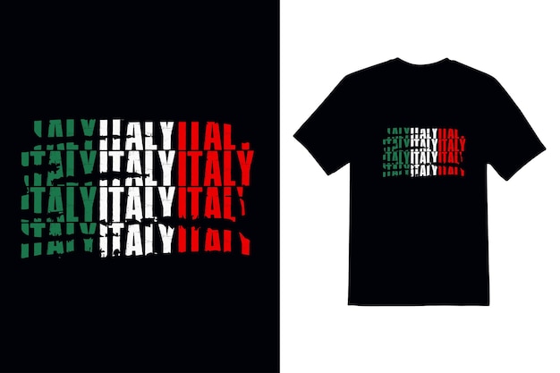 イタリア国旗書体Tシャツデザイン